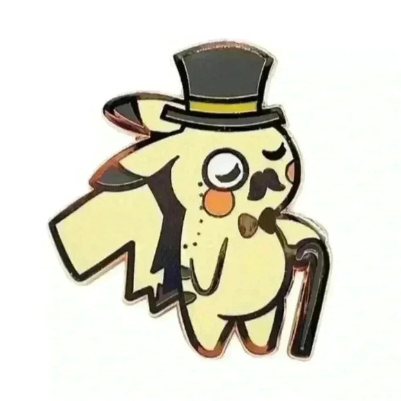 COPY - Pokemon Gentlemen Pikachu Enamel Pin - Dapper Collectible - Picture 2 of 4